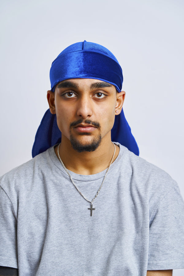 Royal Blue Velvet Durag - Darko Beauty