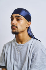 Navy SIlk Durag - Darko Beauty
