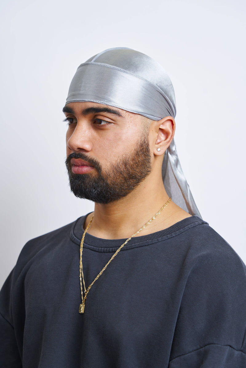 Silver Silk Durag - Darko Beauty