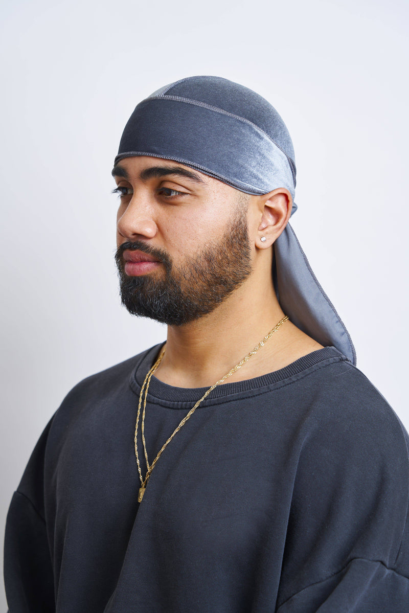 Grey Velvet Durag - Darko Beauty