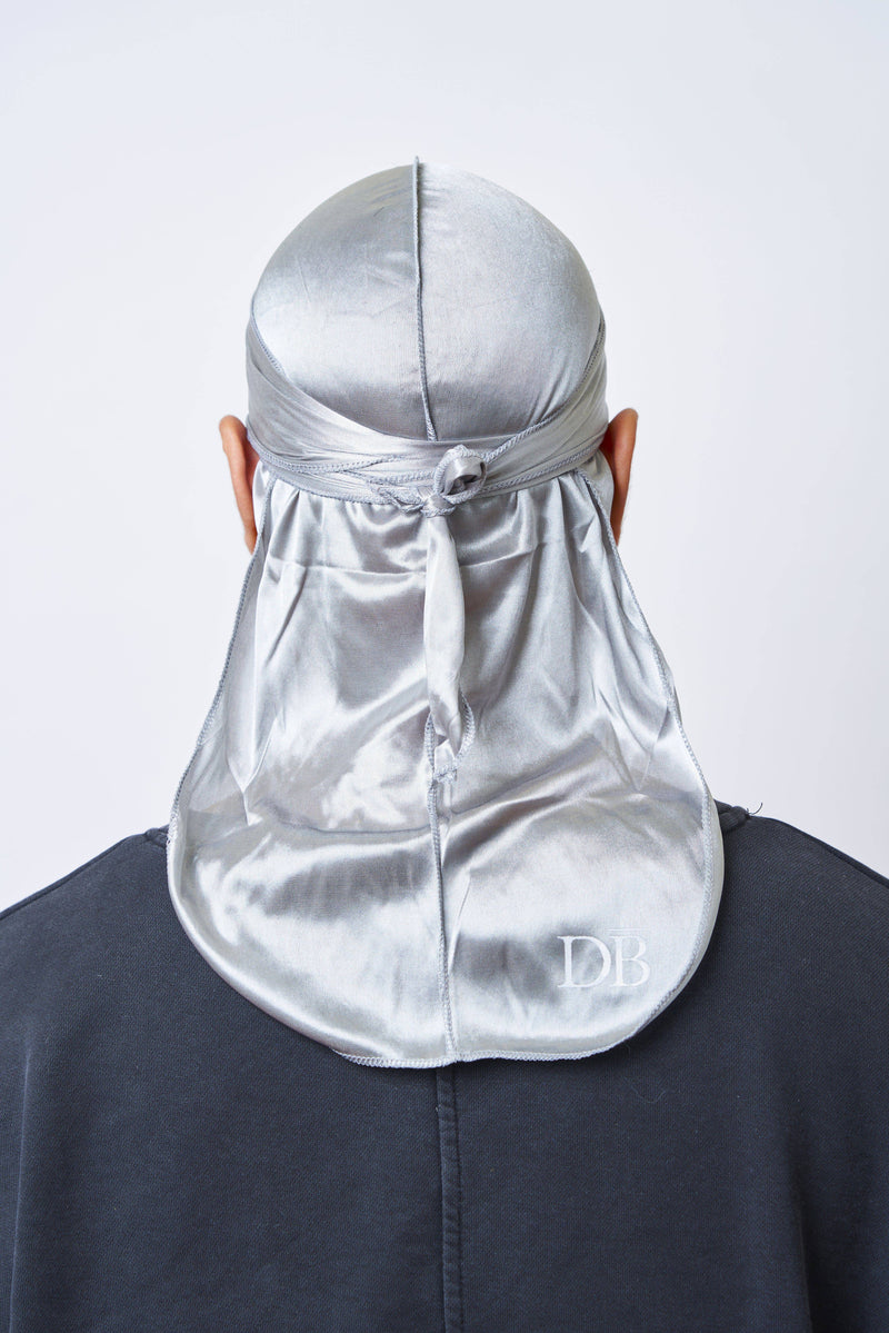 Silver Silk Durag - Darko Beauty