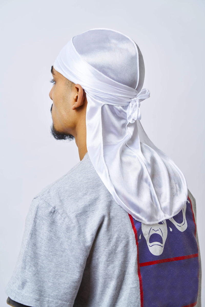 White Silk Durag - Darko Beauty