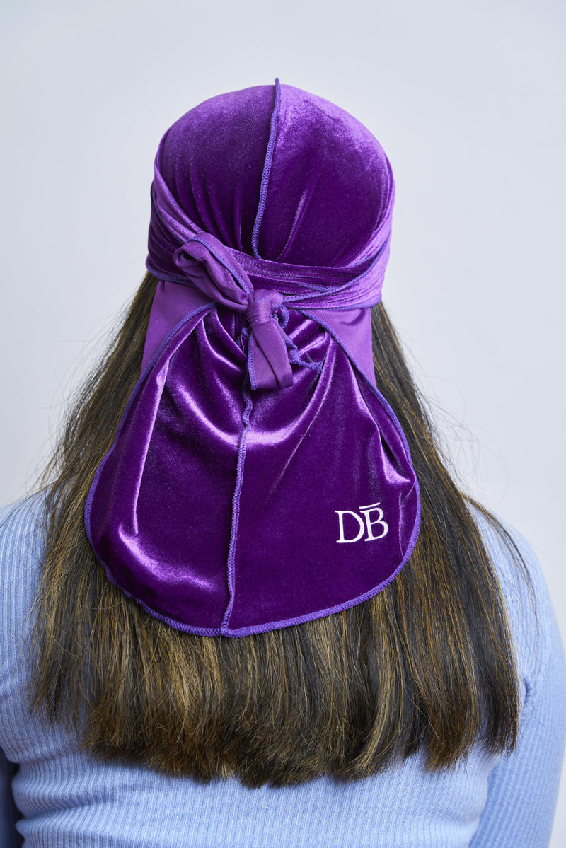 Purple Velvet Durag - Darko Beauty
