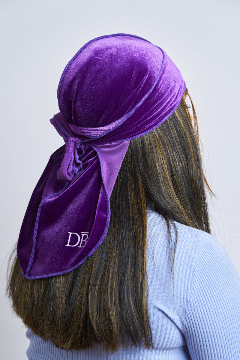 Purple Velvet Durag - Darko Beauty