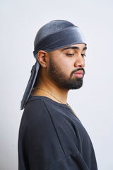 Grey Velvet Durag - Darko Beauty