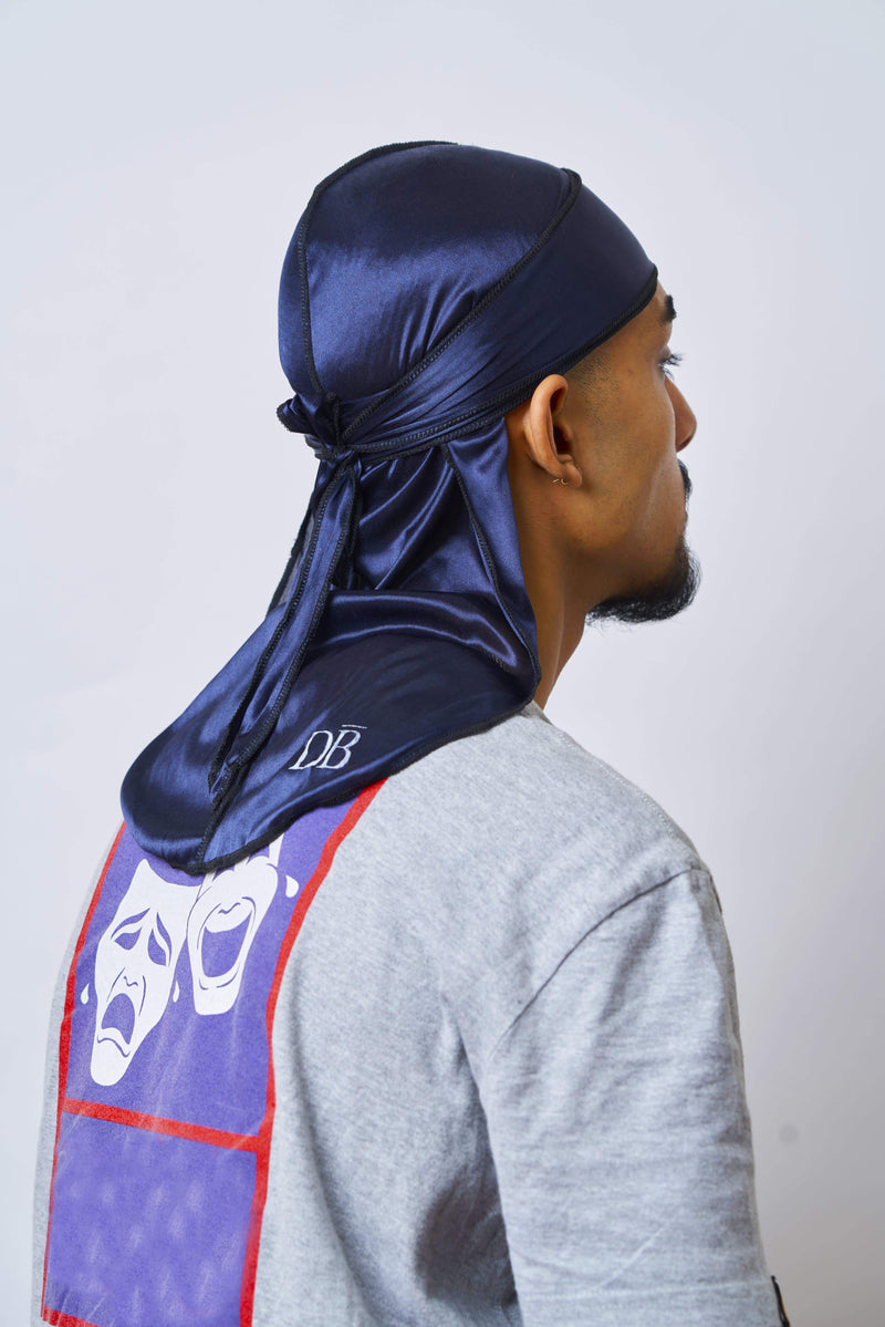 Navy SIlk Durag - Darko Beauty