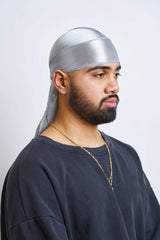 Silver Silk Durag - Darko Beauty