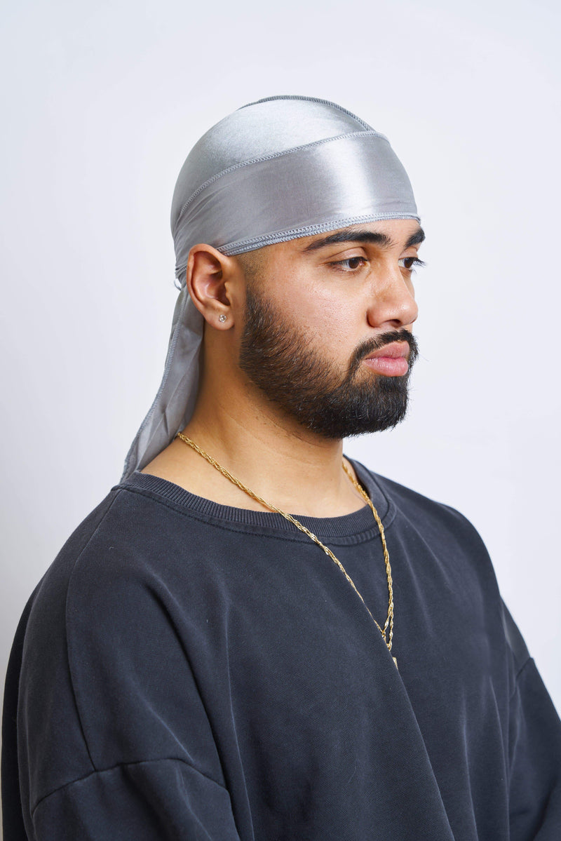 Silver Silk Durag - Darko Beauty