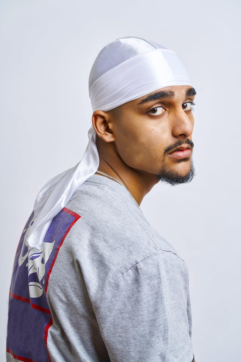 White Silk Durag - Darko Beauty